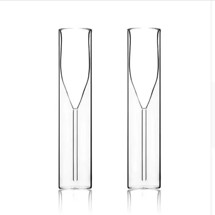 Flûte à Champagne en verre à Double paroi de 150ml, 2 pièces, Style français, tasse à vin romantique