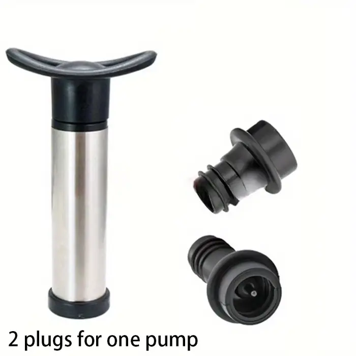 Pompe à vide pour vin rouge en acier inoxydable, pompe en plastique noir, bouchon en Silicone, bouch