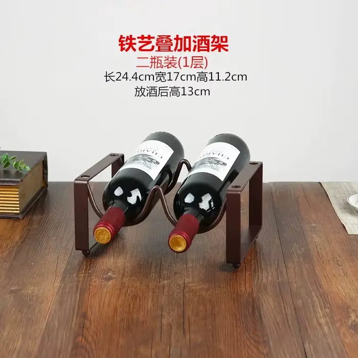 Présentoir à vin T1 en fil de fer vintage, rangement créatif, accessoire pour la maison, peut conten