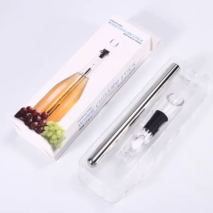 Refroidisseur de Vin Glacé en Acier Inoxydable, Ustensiles de Bar, Bâton de Bouteille, Rine, Sans Gl