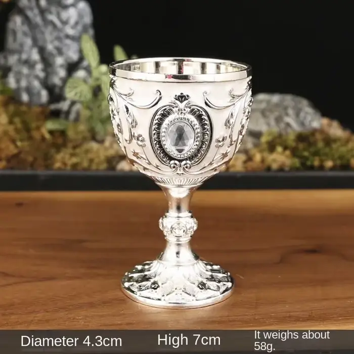 Verre à vin en métal gravé à la main, gobelet médiéval Vintage du saint Graal, Style européen, Bar à