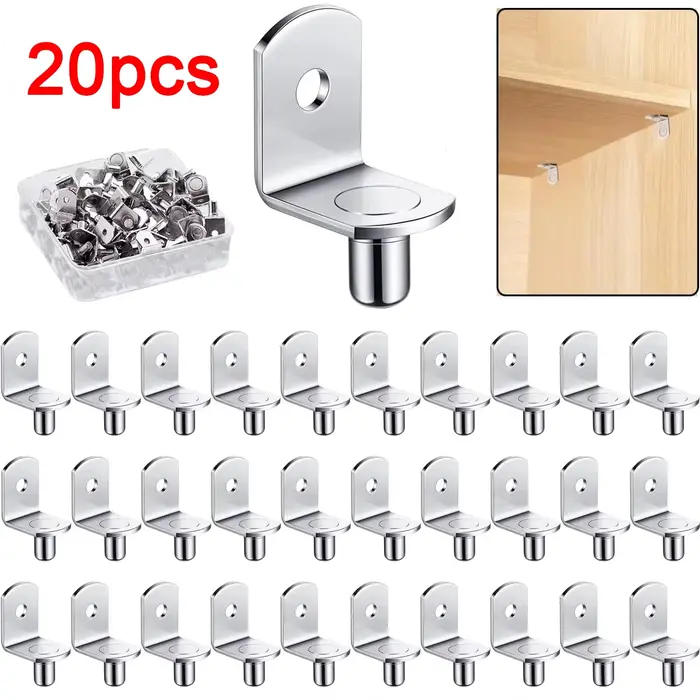Supports d'étagère, 20 pièces, goujons de Support, chevilles, broches métalliques, séparateur d'étag