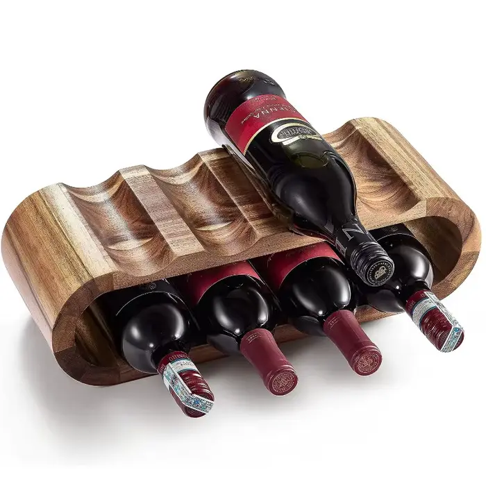 Casier à vin rustique en bois Double couche, présentoir de bureau créatif, support organisateur de v