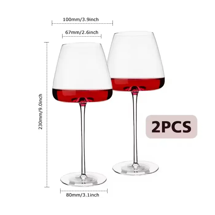 Verre à vin rouge fait à la main, gobelet bordeaux bordeaux bordeaux en cristal ultra-fin, tasse de 
