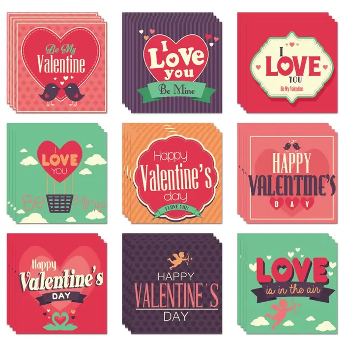 Autocollants pour bouteilles de vin de la saint-valentin