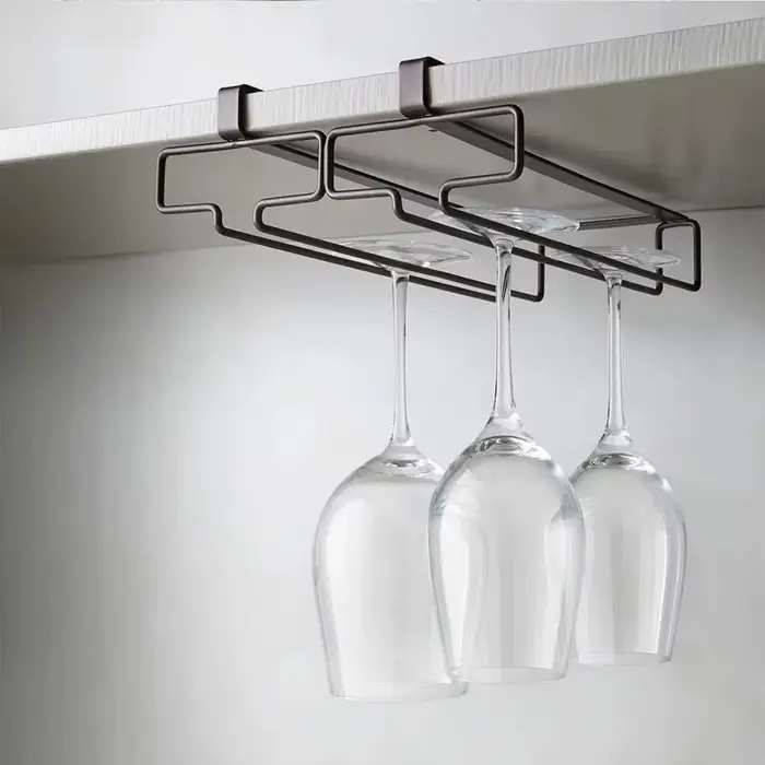Support de rangement suspendu pour verres à vin sous armoire