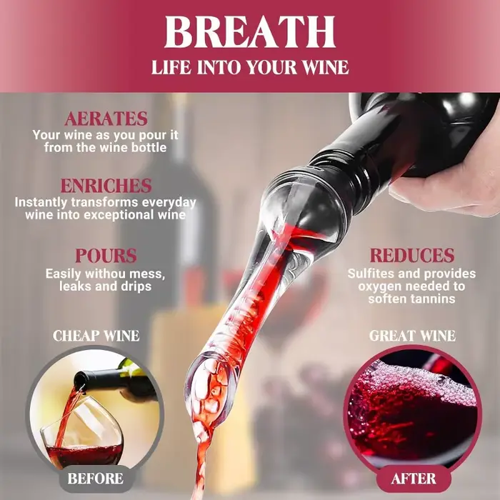 Bec verseur d'aérateur de vin-décantant à vin de qualité supérieure