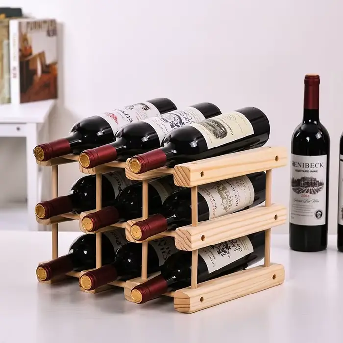 Étagère à vin créative en bois massif DIY