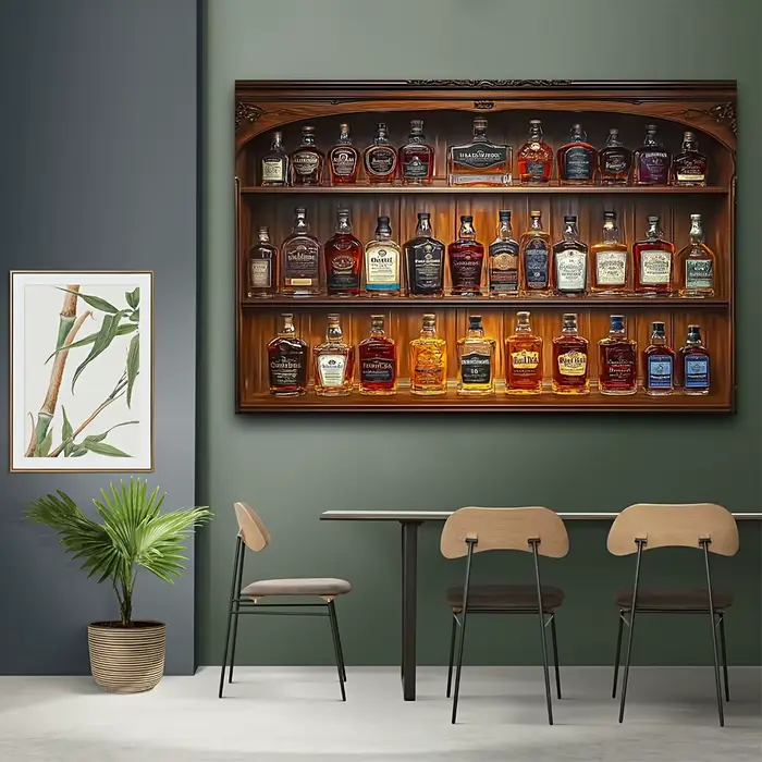 Armoire à vin murale rétro en bois