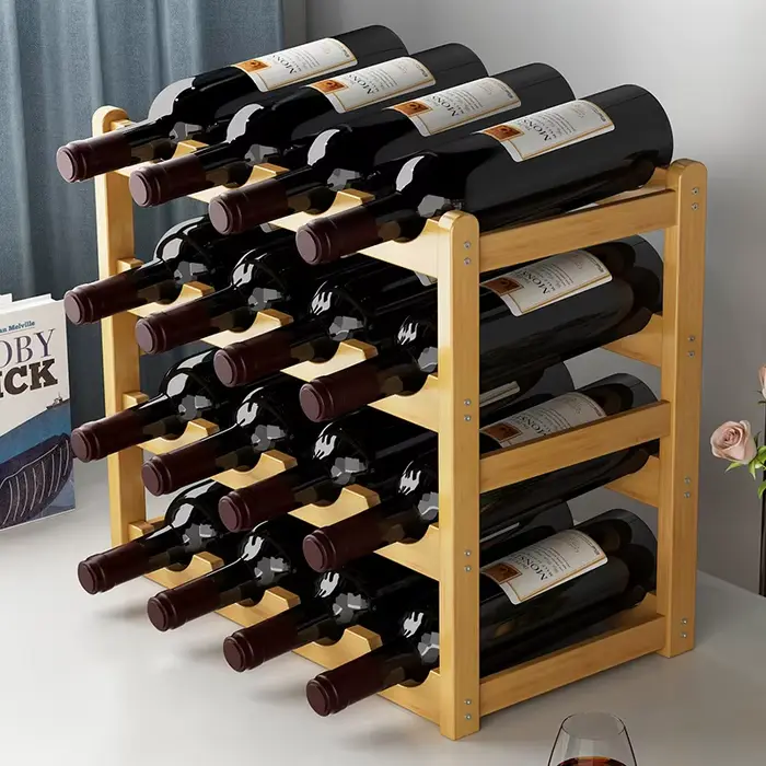 Présentoir à vin rouge en bambou