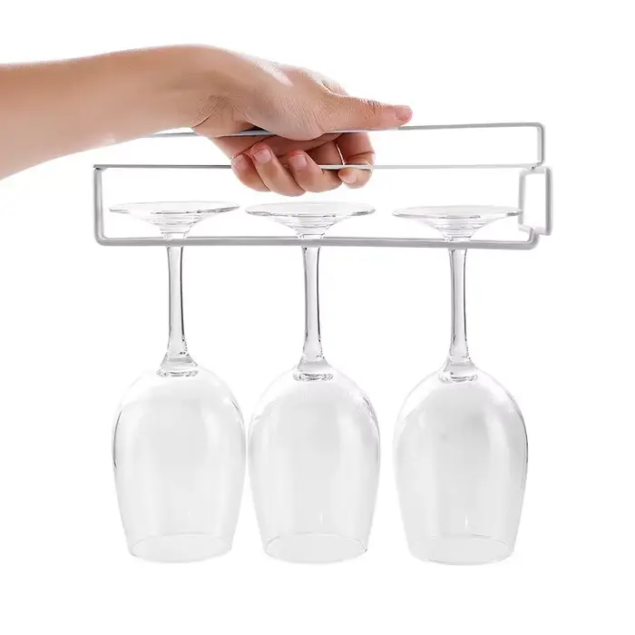 Support de rangement suspendu sans perçage pour verres à vin