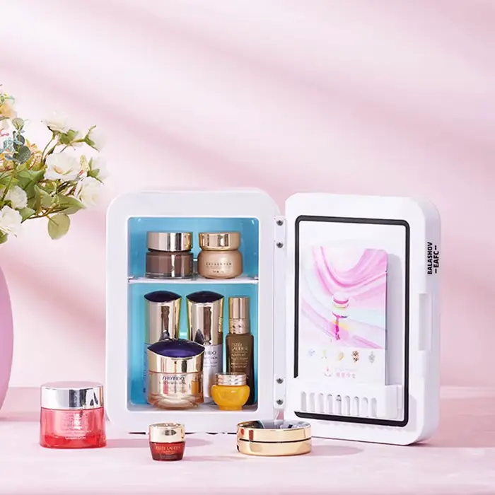 Mini réfrigérateur de maquillage 4L avec miroir lumineux LED