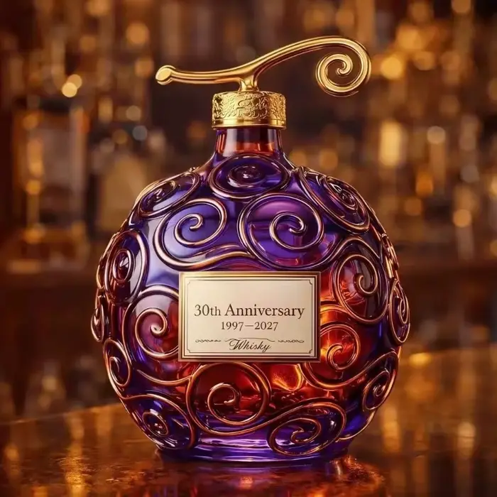 Carafe à whisky en verre à motif tourbillon violet