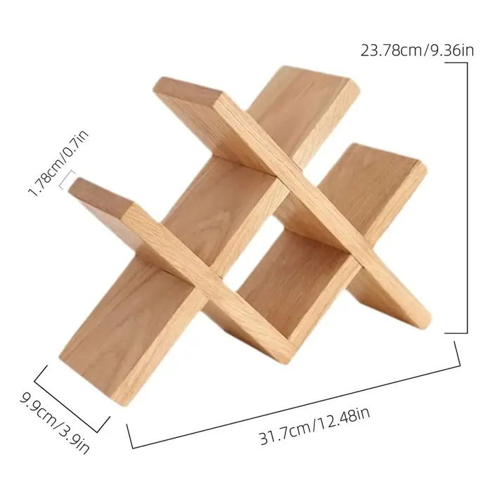 Porte-bouteilles en bois massif pour 4 bouteilles