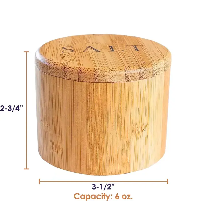 Boîte de rangement en bambou pour cave à sel totalement bambou