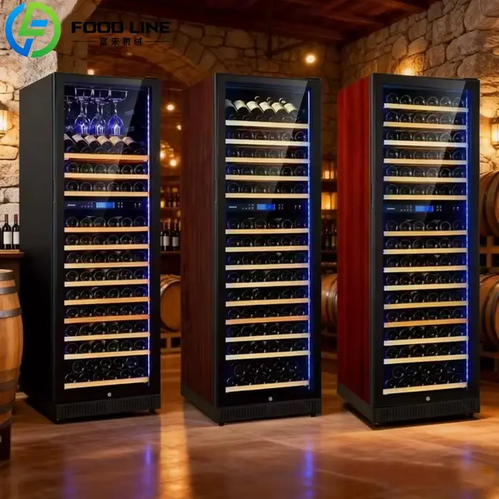 Vitrine réfrigérée professionnelle sur mesure avec porte vitrée pour vins