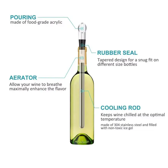 Refroidisseur de Vin Glacé en Acier Inoxydable