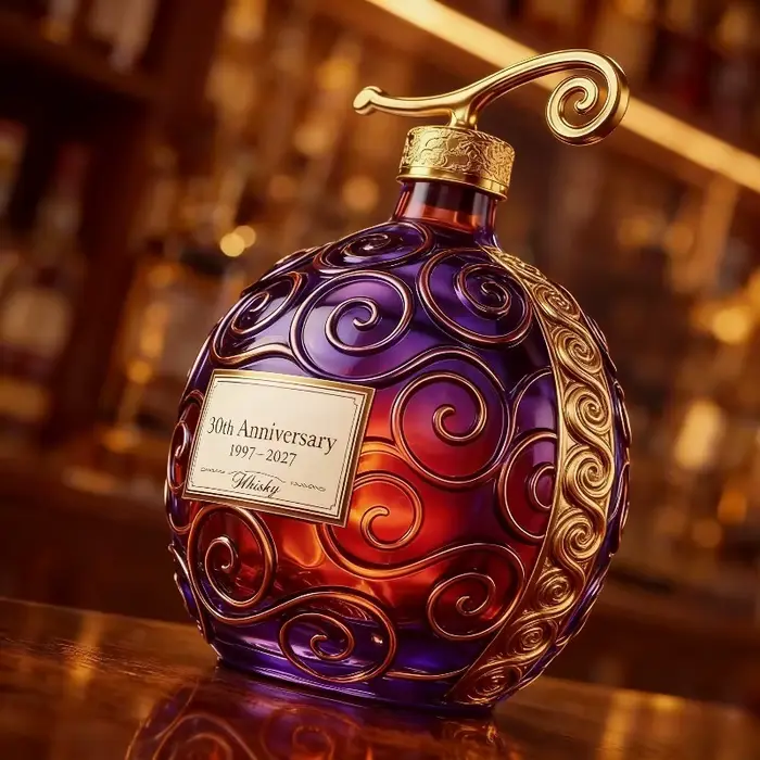 Carafe à whisky en verre à motif tourbillon violet