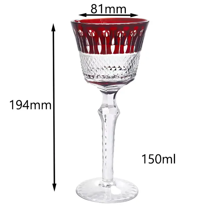 Verre de cristal de couleur rouge de qualité supérieure