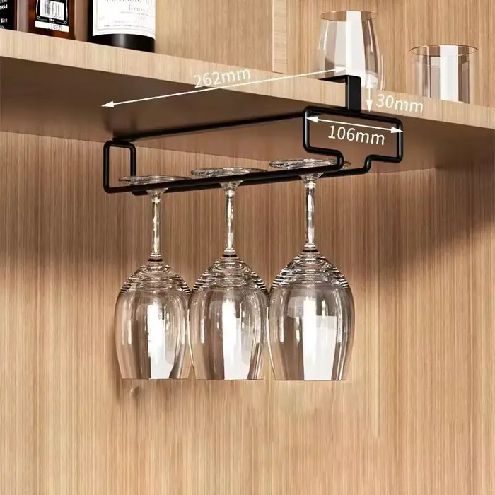 Support de rangement suspendu pour verres à vin sous armoire