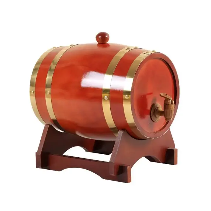 JUSTINLAU 3L/5L baril de vin en bois Vintage chêne bière accessoires de brassage récipient de stockage de whisky décoration de la maison outils de Bar à vin