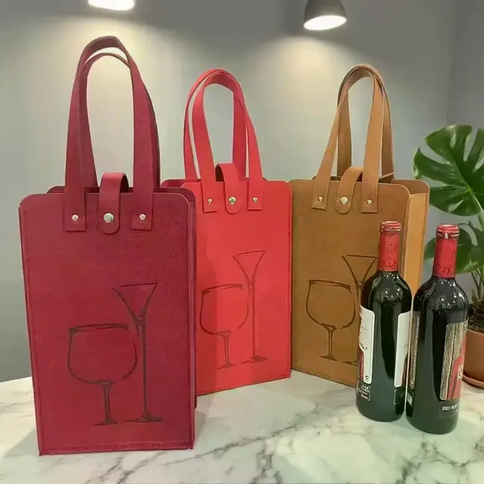Sac de bouteille de vin en feutre