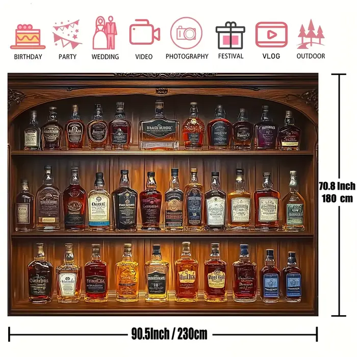Armoire à vin murale rétro en bois