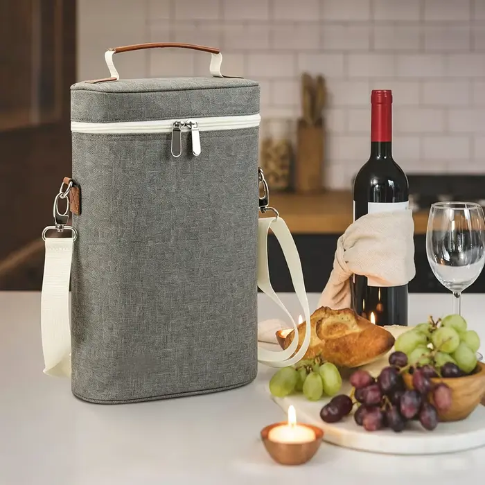 Sac isotherme pour 2/3 bouteilles de vin