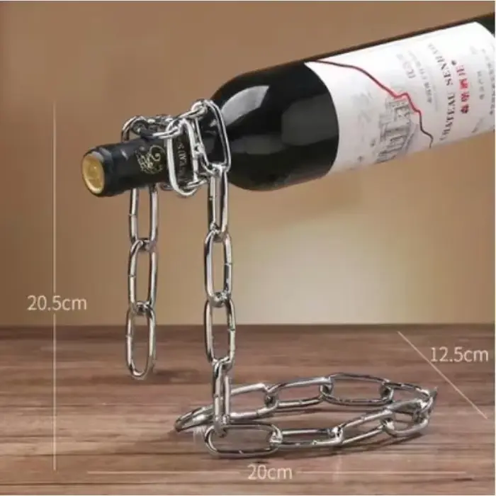 Cuisine Suspension magique chaîne de fer supports à vin une bouteille présentoirs à vin support salle à manger cave Bar décoration