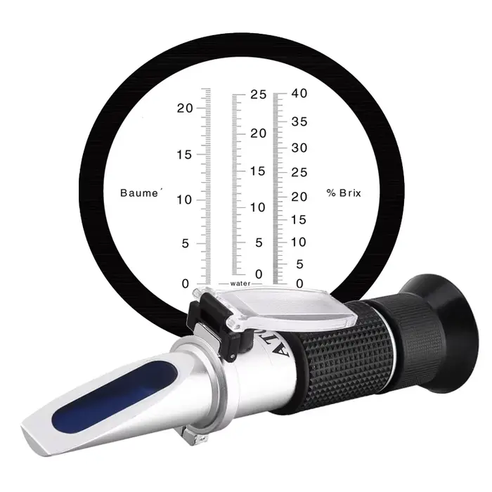 Réfractomètre 3 en 1 pour raisin et alcool RHW-25VATC 0-25%Vol 0-40%Brix 0-22Baume
