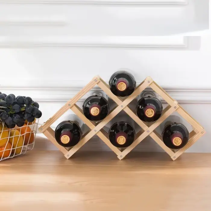 Casier à vin multifonctionnel en bois fait à la main