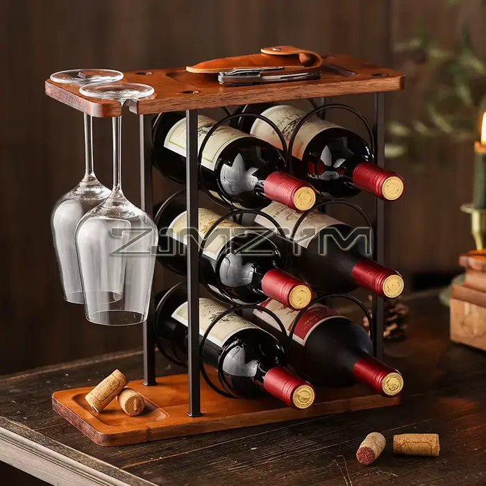 Casier à vin en bois cuisine bouteille de vin support de rangement Bar armoire à vin