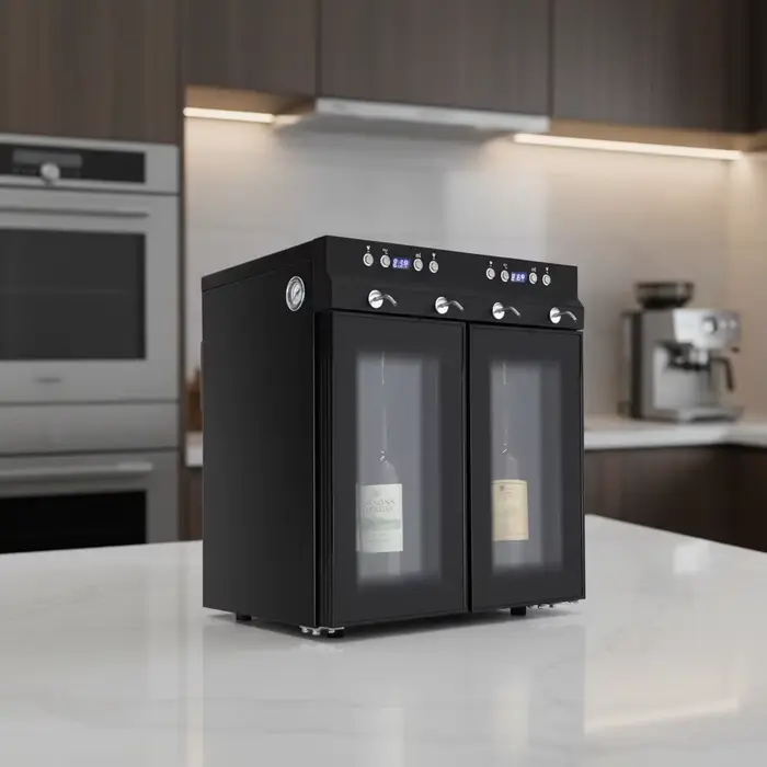 Distributeur de vin électrique automatique en acier inoxydable pour 4 bouteilles
