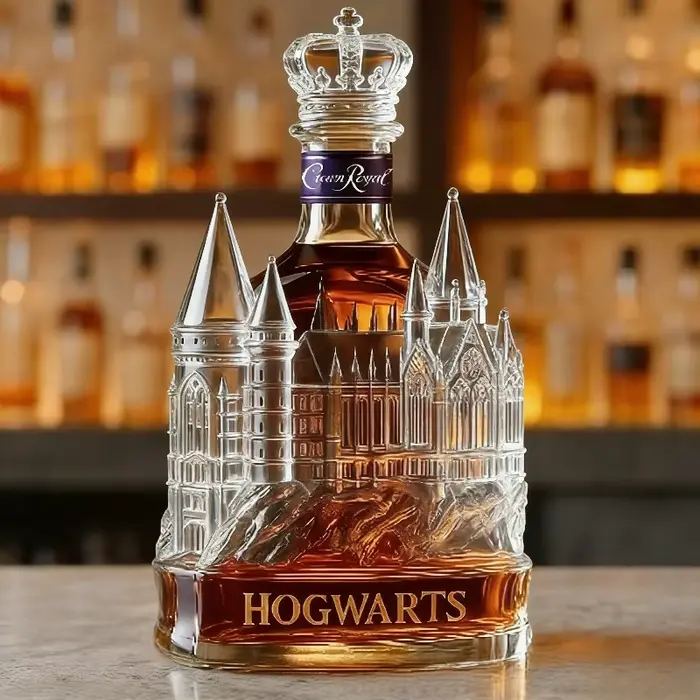 Carafe en verre élégante en forme de château