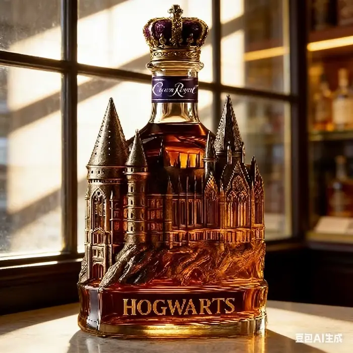 Carafe en verre élégante en forme de château