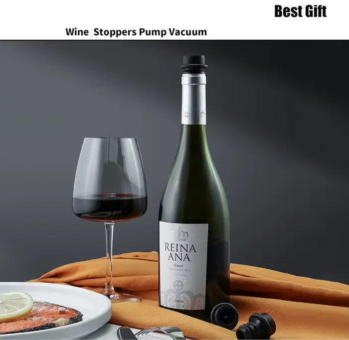 Pompe économiseur de vin avec 4 bouchons sous vide