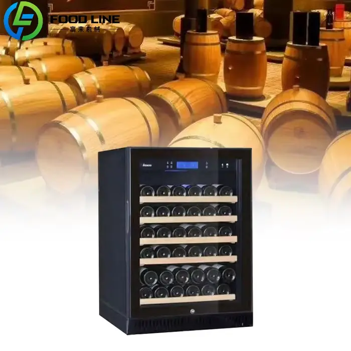Vitrine réfrigérée professionnelle sur mesure avec porte vitrée pour vins