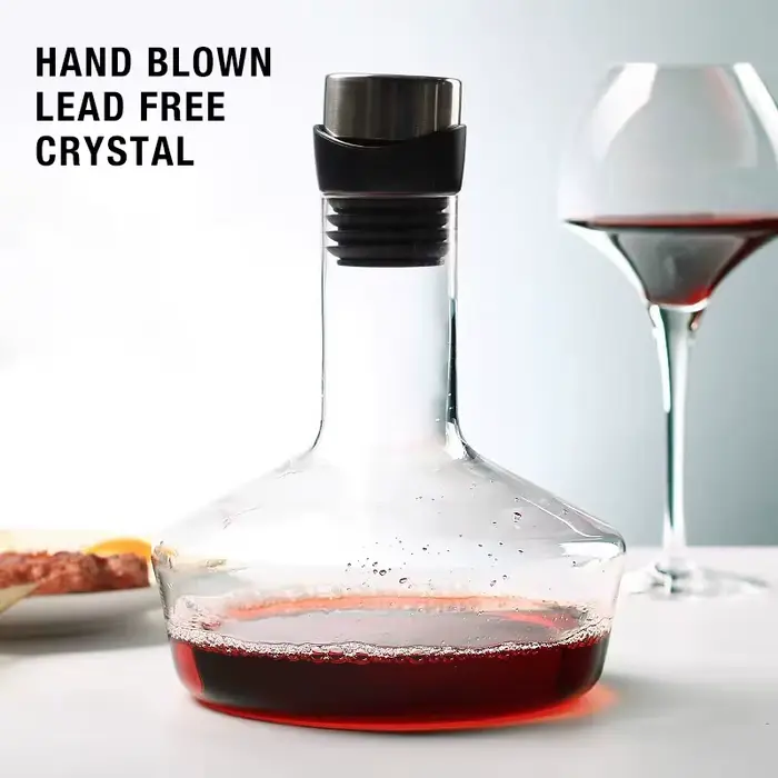 Décanteur à vin en verre cristal transparent sans plomb