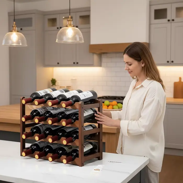 Support de présentation pour bouteilles de vin