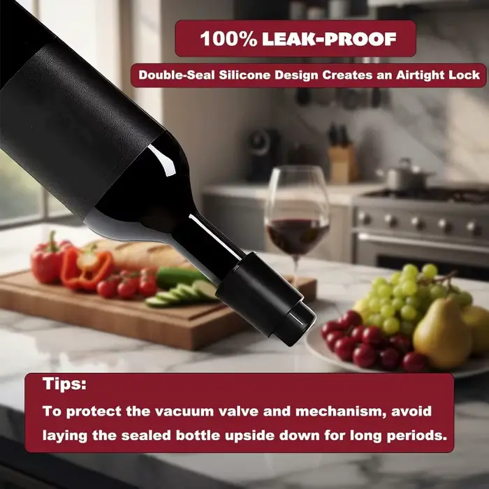 Bouchon de bouteille de vin sous vide réutilisable