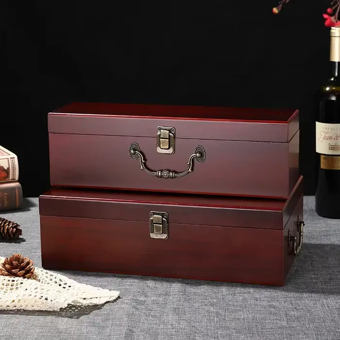 Double boîte à vin en bois