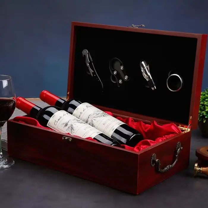 Double boîte à vin en bois