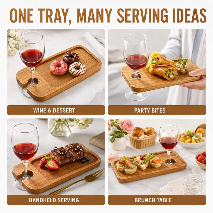 Plateaux de service en bois pour apéritifs