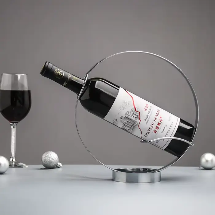 Casier à vin rond en fer rétro créatif