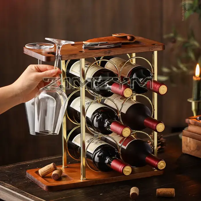 Casier à vin en bois cuisine bouteille de vin support de rangement Bar armoire à vin