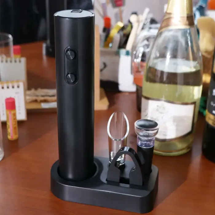 Ouvre-bouteilles électrique 5-en-1 réutilisable avec base
