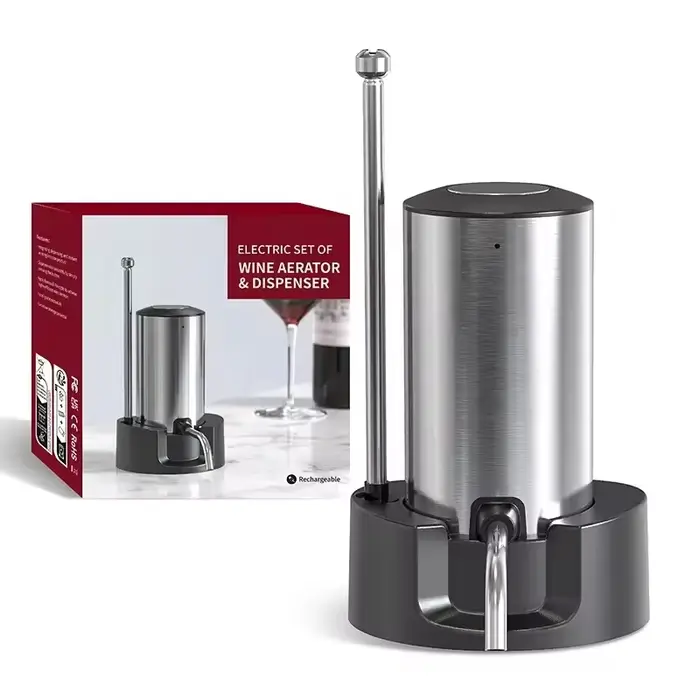 Aérateur et distributeur de vin électriques intelligents avec fonction rechargeable TYPE-C - Outil élégant pour un verser parfait du vin