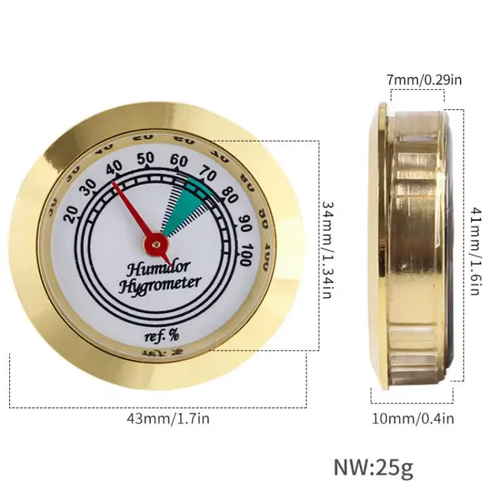 Hygromètre analogique en laiton pour humidificateurs