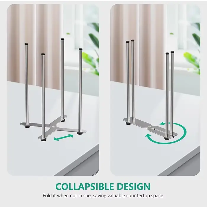 Égouttoir à bouteilles de vin pliable multifonctionnel