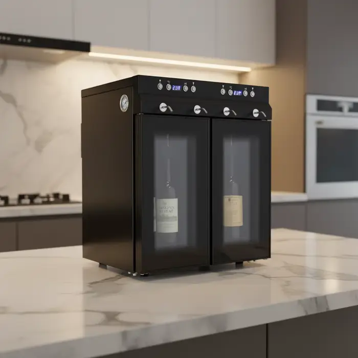 Distributeur de vin électrique automatique en acier inoxydable pour 4 bouteilles